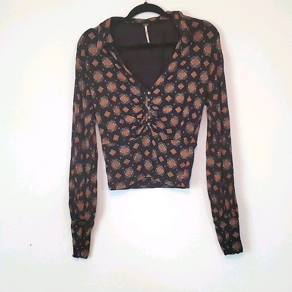 Free People cropped V-neck blouse